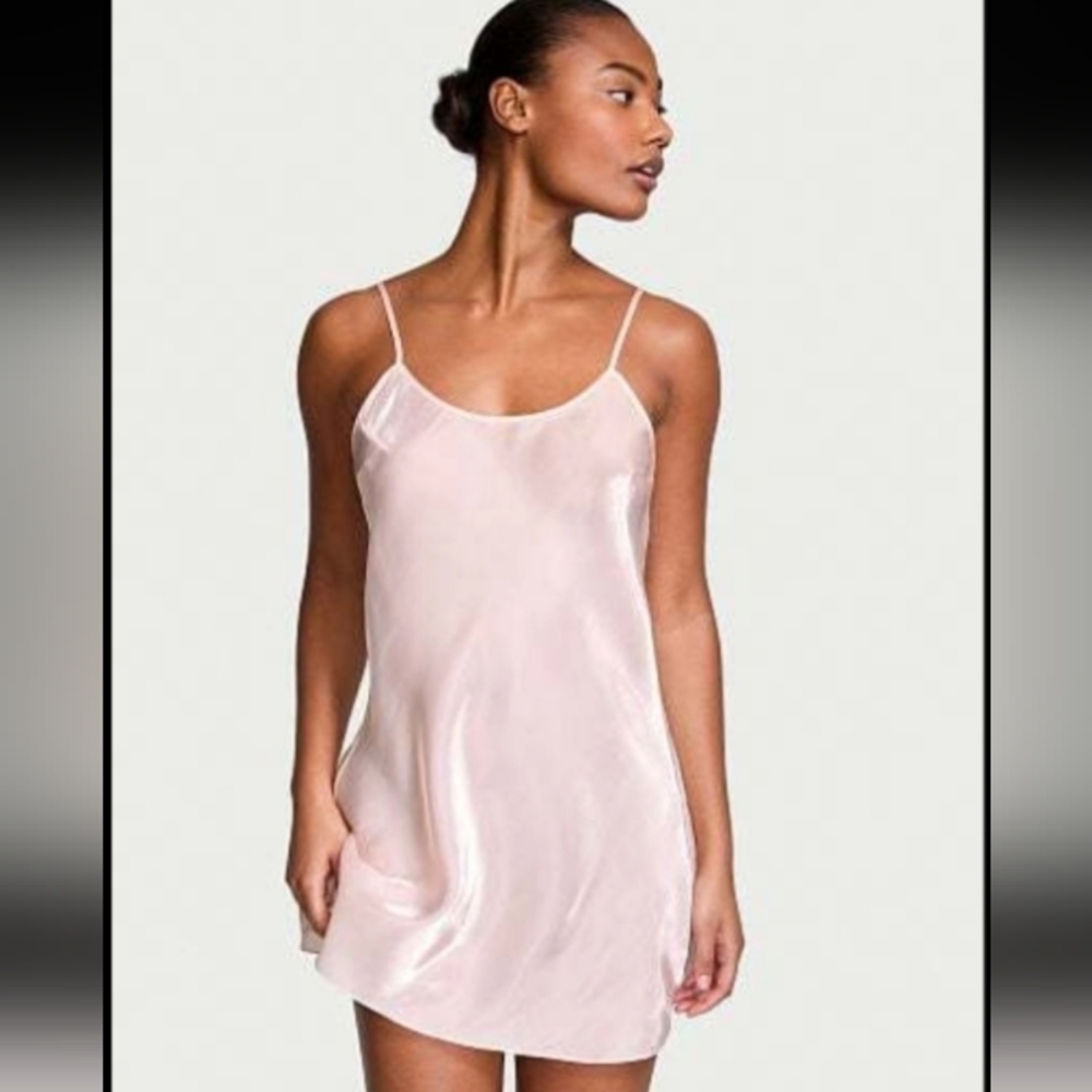 Victoria's Secret Light Pink Organza Slip Chemise